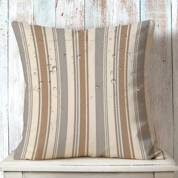 Waterproof Outdoor Throw Pillow Cover, Colorful Stripes Rustic Pillow Sham