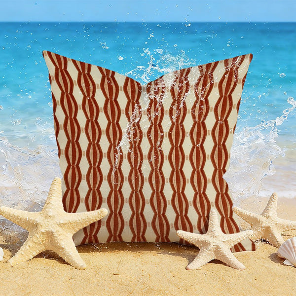 Waterproof Outdoor Throw Pillow Cover, Inkat in Orange Beige Pillow Cover, Rustic Pillow Sham