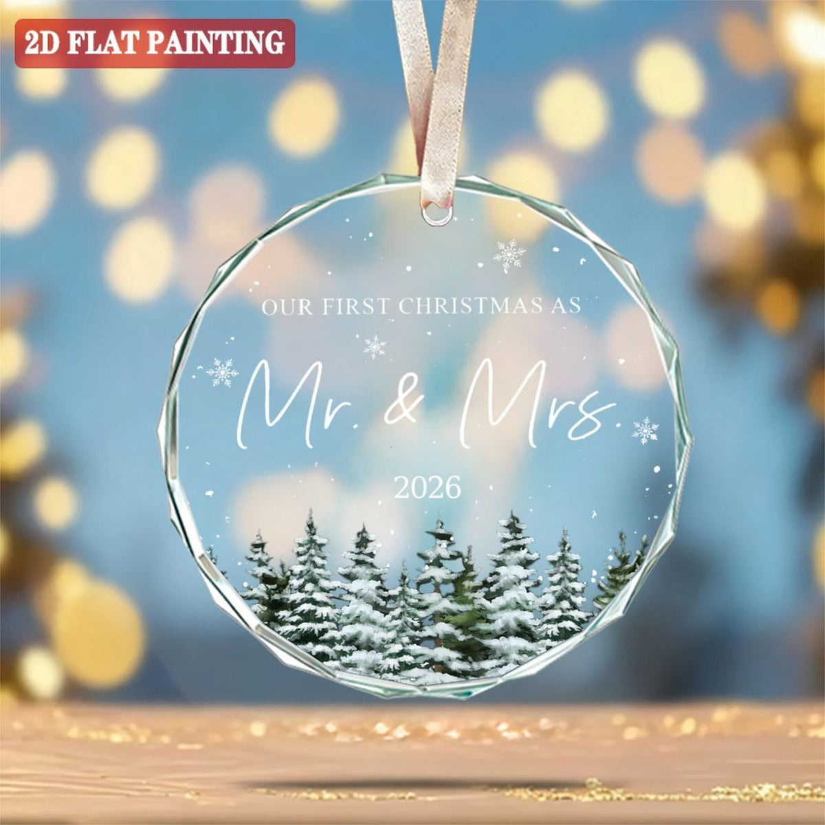 Wedding Gifts - Mr and Mrs Gifts - First Christmas Married Ornament 2026 - Wedding Gift for Couples 2026, Newlyweds, Bride