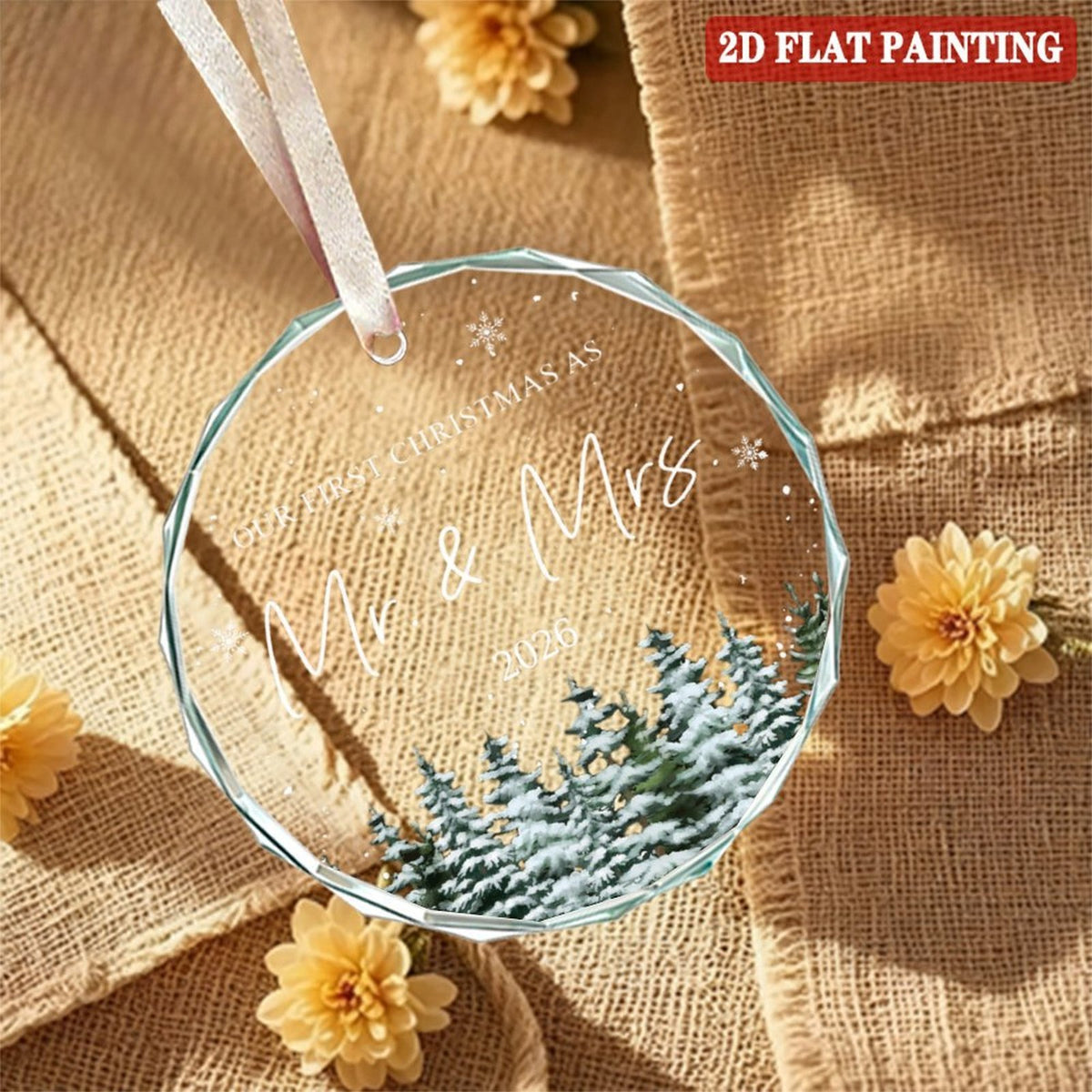 Wedding Gifts - Mr and Mrs Gifts - First Christmas Married Ornament 2026 - Wedding Gift for Couples 2026, Newlyweds, Bride