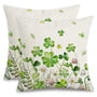 St.Patricks Day Pillow Covers 18X18 Inch Set of 2,Shamrock Floral Decorations