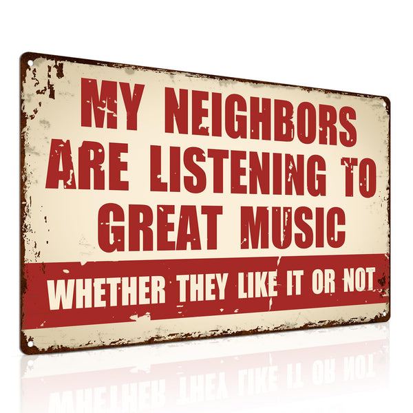 Metal Sign Music Gifts for Men - Man Cave Music Decor for Guy's Garage