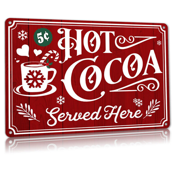 Christmas Signs Hot Cocoa Coffee Bar Decor Vintage Christmas Decorations Coffee Station Decor