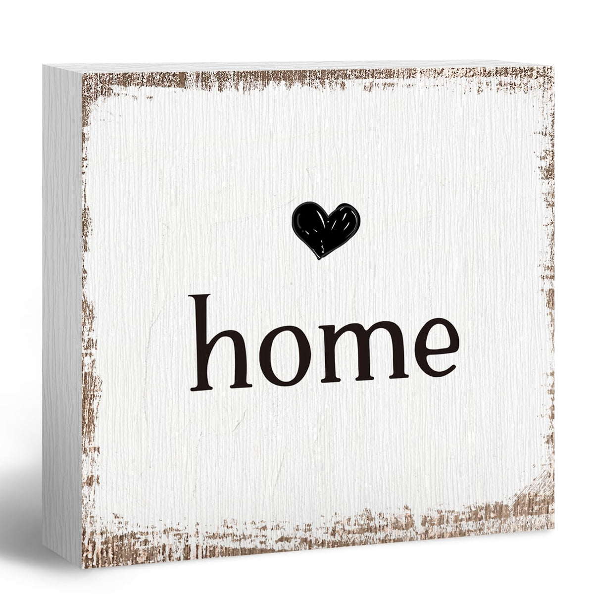 Home Sign, Home Signs for House Decor, Welcome Sign, Rustic Farmhouse Desk Decor Wood Block Box