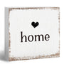 Home Sign, Home Signs for House Decor, Welcome Sign, Rustic Farmhouse Desk Decor Wood Block Box