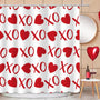 70.8"Funny Valentines Shower Curtain, XOXO Romantic Waterproof Polyester Fabric Bathroom Curtain Set