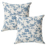Chinoiserie Grandmillennial Bule White Flower Christmas Throw Pillow Covers 18 x 18 Inch Set of 2