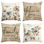Velvet Chinoiserie Poppy Flowers Chickadee Spring Home Sweet Home Throw Pillow Covers