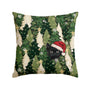 Christmas Trees Stars Black Cat Throw Pillow Cover, 18 x 18 Inch Snowflake Seasonal