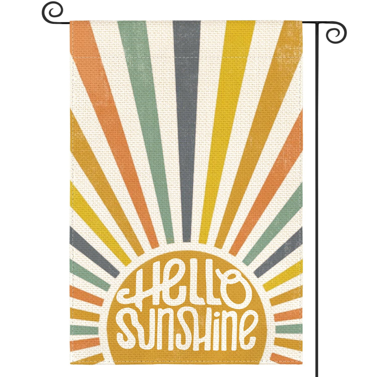 Hello Sunshine Classic Garden Flag 12x18 Inch 1 Sided Outside, Summer Party Holiday Burlap