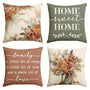 Home Sweet Home Terracotta Sage Throw Pillow Covers, 18 x 18 Inch Seasonal Fall Eucalyptus Floral