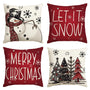 Merry Christmas Snowman Let It Snow Throw Pillow Covers, 18 x 18 Inch Xmas Tree Winter