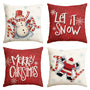 Merry Christmas Snowman Santa Claus Candy Cane Snowflake Throw Pillow Cover, 18 x 18 Inch