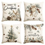 Merry Christmas Trees Pine Needle Pinecone Throw Pillow Covers, 18 x 18 Inch Xmas Balls Hello Winter