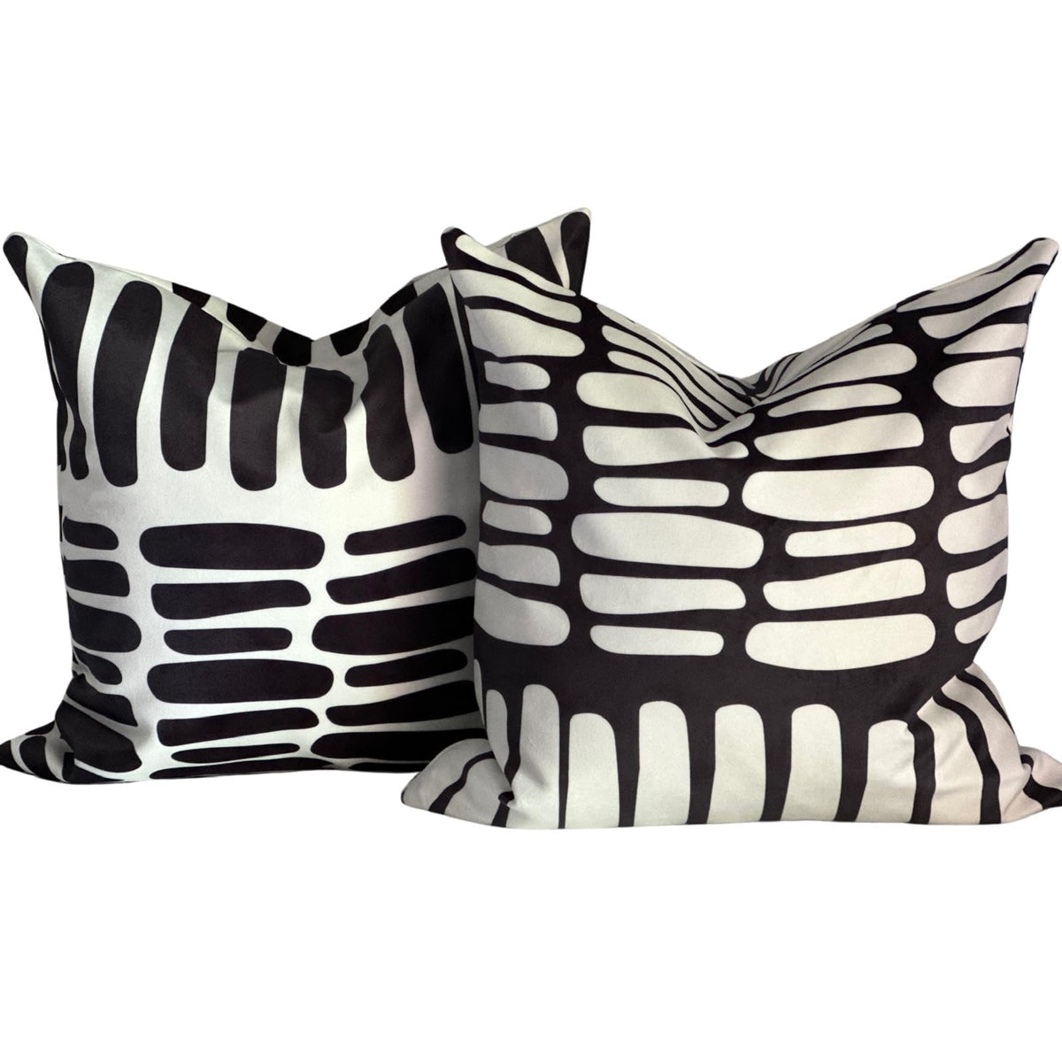 Decorative Modern Throw Pillow Covers 18x18 Set of 2 – Black and White Throw Pillows for Couch