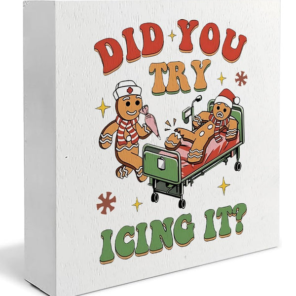 Funny Nurse Christmas Wooden Box Sign, Nurses Gifts for Christmas, Christmas Nurse Office Decor