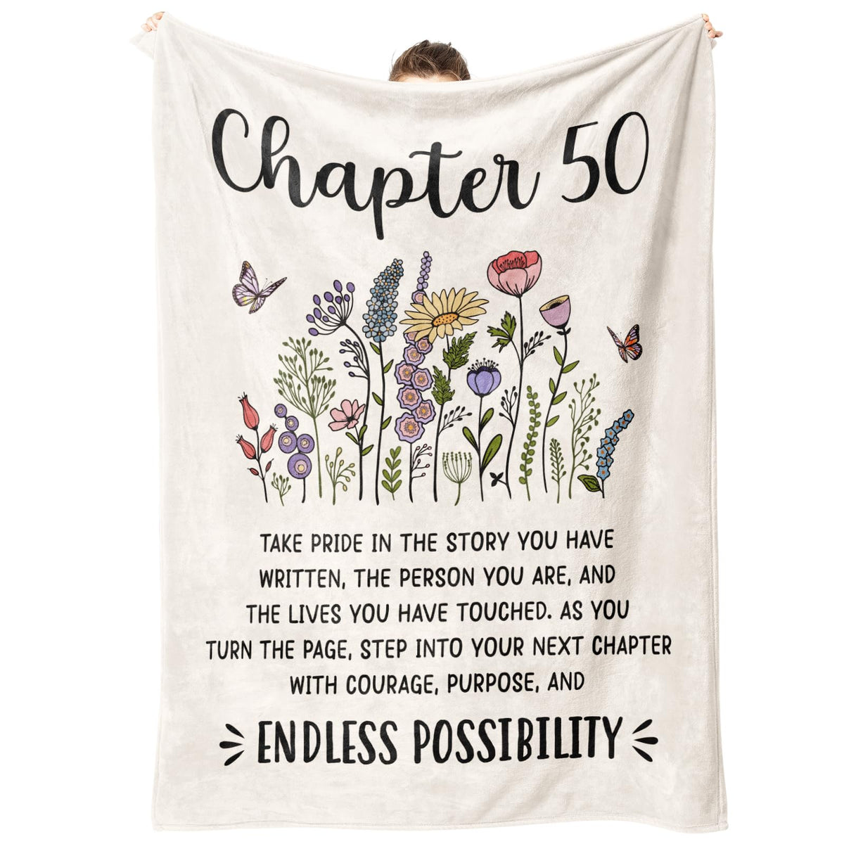 50th Birthday Gifts for Her, Him, Chapter 50 Birthday Blanket, 50 Year Old Bday Gifts for Women Friend, Sister, Mom, 1975