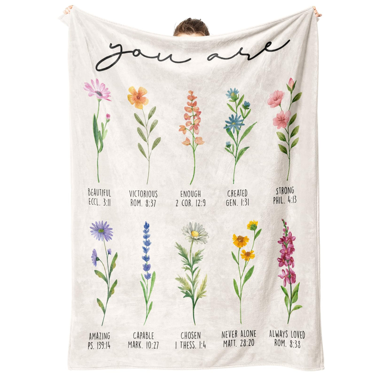 Christian Gifts for Women, Christian Blanket with Flowers, Birthday Gifts for Women, Inspirational