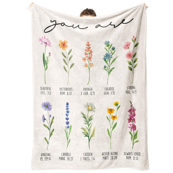 Christian Gifts for Women, Christian Blanket with Flowers, Birthday Gifts for Women, Inspirational