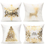 White Gold Christmas Decorations Throw Pillow Covers 18X18 Set of 4