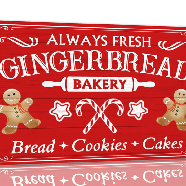 Always Fresh Gingerbread Bakery Tin Sign Funny Christmas Metal Signs
