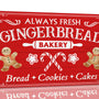 Always Fresh Gingerbread Bakery Tin Sign Funny Christmas Metal Signs