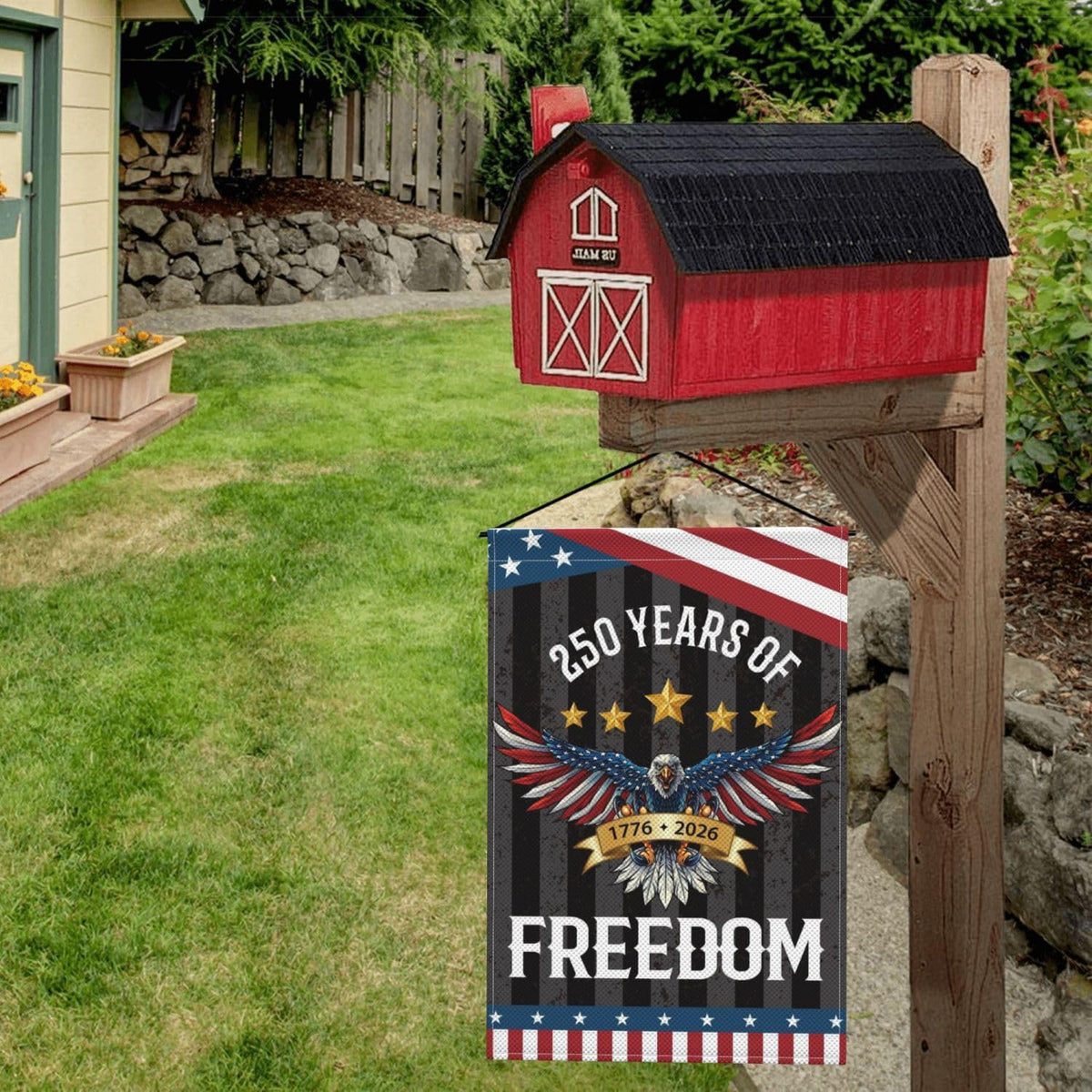 250 Years America Garden Flag – 12x18 Inch 250th Anniversary USA Yard Banner – 1776-2026