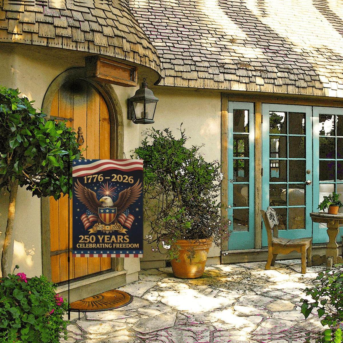 250th Anniversary American Flag 1776–2026 – “250 Years of Freedom” Patriotic Garden Flag