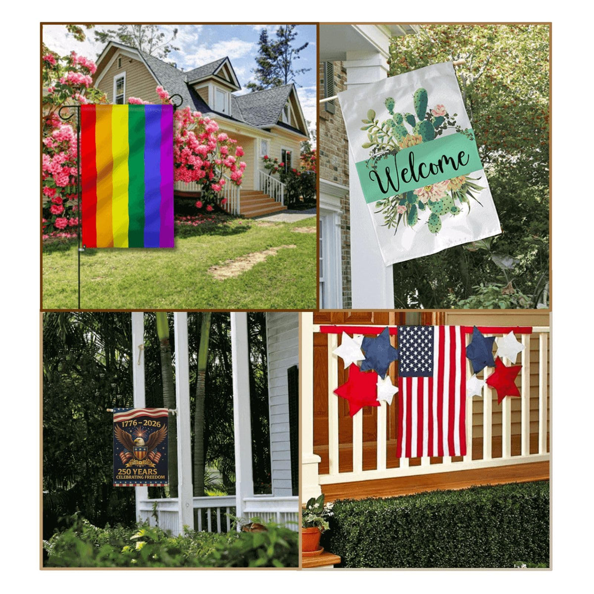 250th Anniversary American Flag 1776–2026 – “250 Years of Freedom” Patriotic Garden Flag