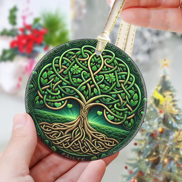 Ceramic Christmas Tree Ornament, Tree of Life Christmas Ornaments, Heirloom Keepsake, Gift Exchange