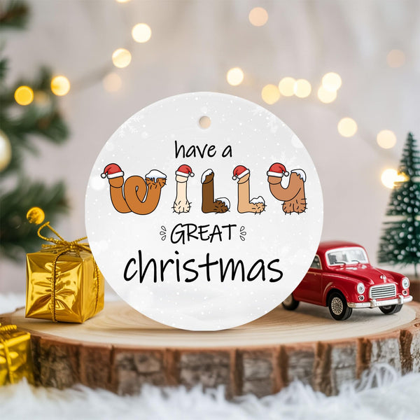 Gifts for Christmas, Funny Christmas Ornament Ceramic 2-Side Printed
