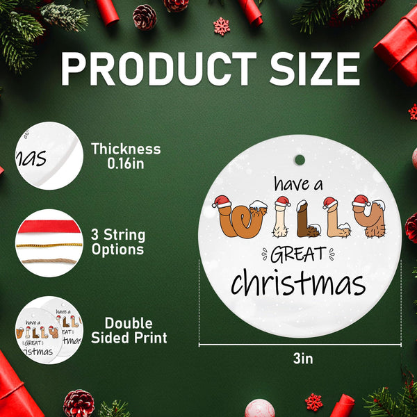 Gifts for Christmas, Funny Christmas Ornament Ceramic 2-Side Printed