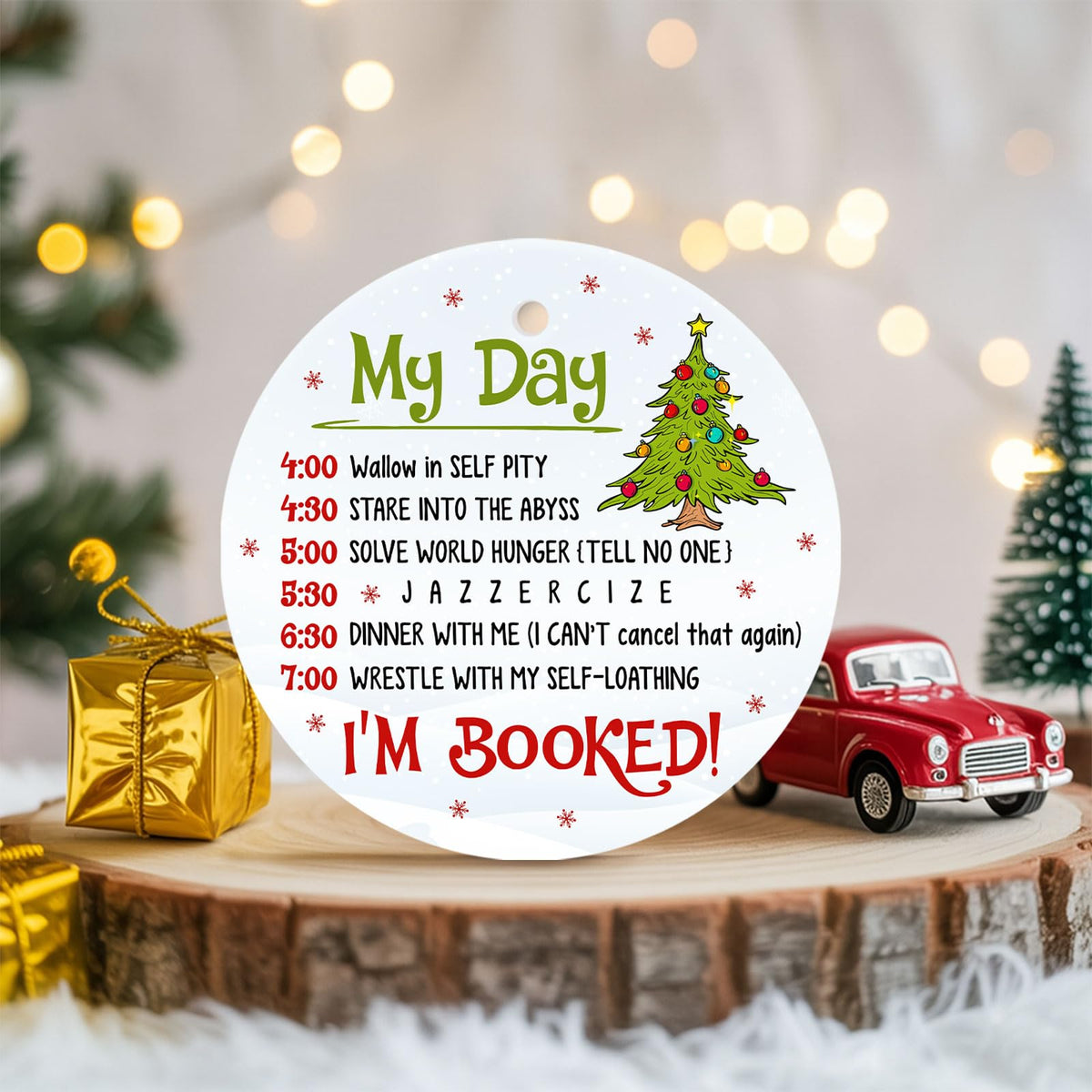Gifts for Christmas, Cartoon Characters Christmas Ornament Ceramic 2-Side Printed