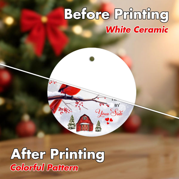 A Hug Sent from Heaven – Memorial Ceramic Red Cardinal Ornament, Remembrance Christmas Tree Decoration, Sympathy Gift for Loss of Family