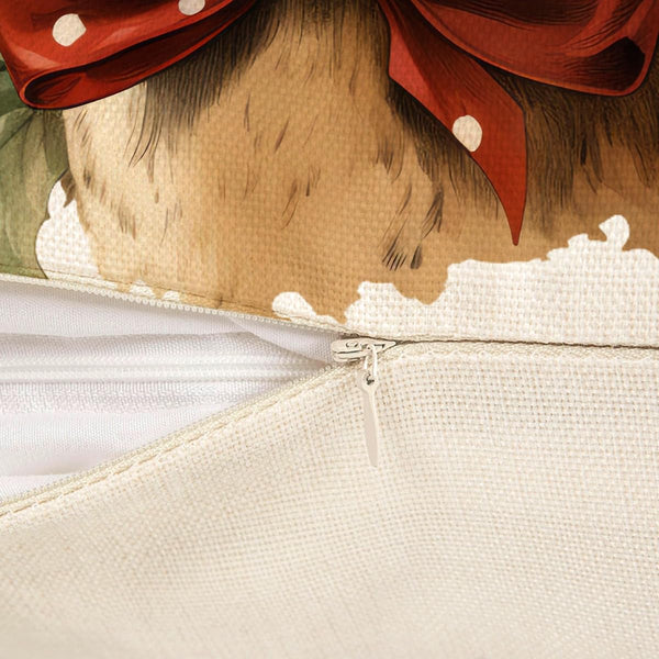 Christmas Pillow Covers 18x18 Set of 4 Red White Xmas Decorations Snowman Deer Joy Winter Holiday Decor