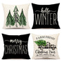 Gray Black Christmas Pillow Covers 18x18 Set of 4 Farmhouse Xmas Decorations Merry Christmas Tree Truck Hello Winter
