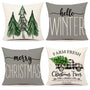 Gray Christmas Pillow Covers 18x18 Set of 4 Farmhouse Xmas Decorations Merry Christmas Tree Truck Hello Winter