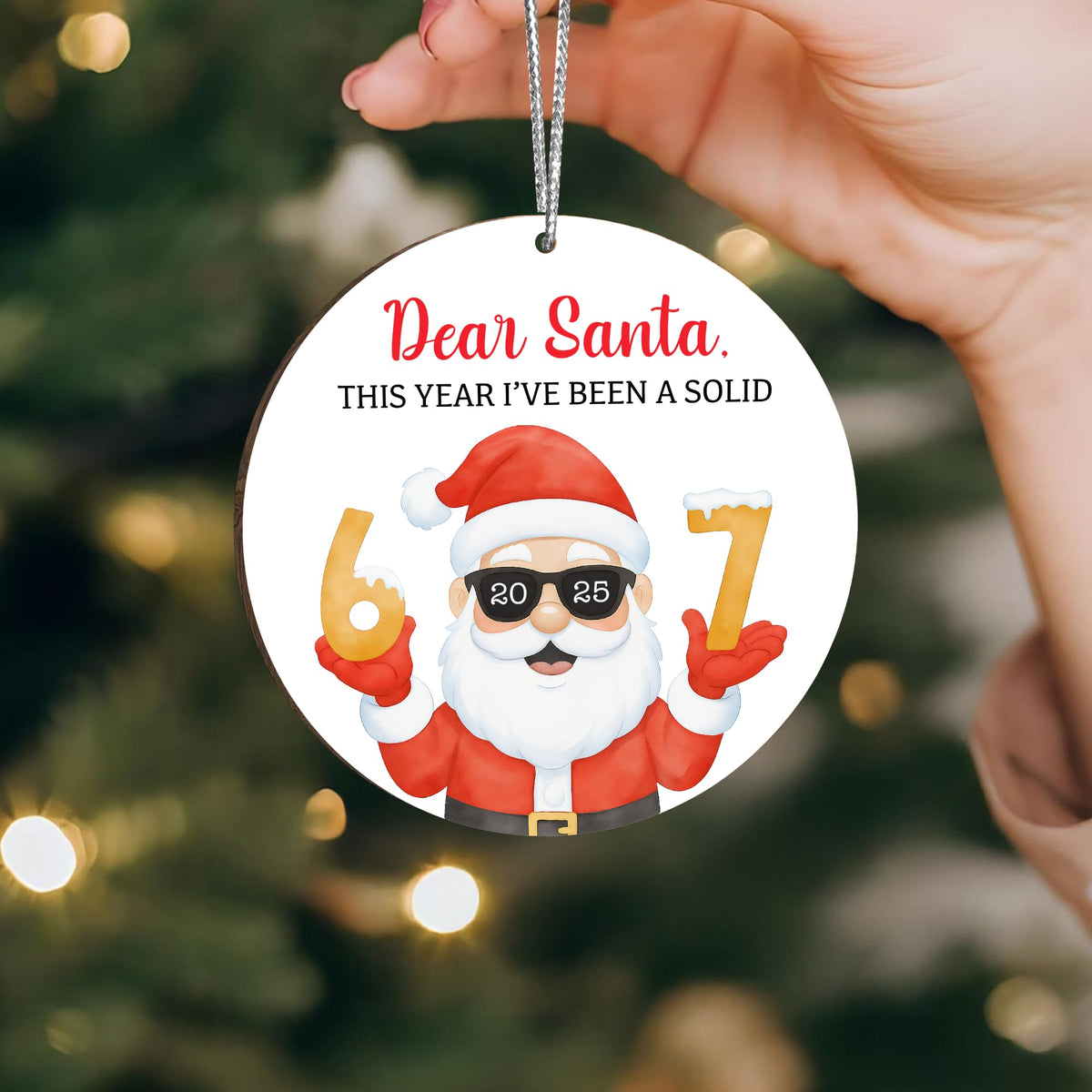 67 Meme Funny Christmas Ornaments 2025, 6 7 Ornament, Santa Ornaments for Christmas Tree