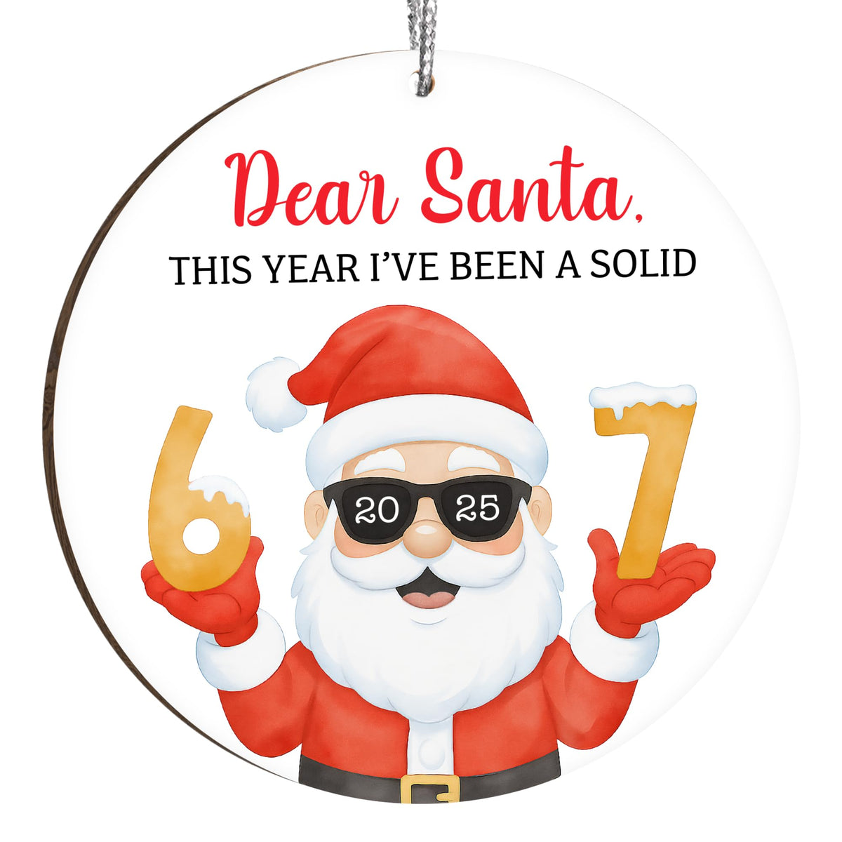 67 Meme Funny Christmas Ornaments 2025, 6 7 Ornament, Santa Ornaments for Christmas Tree