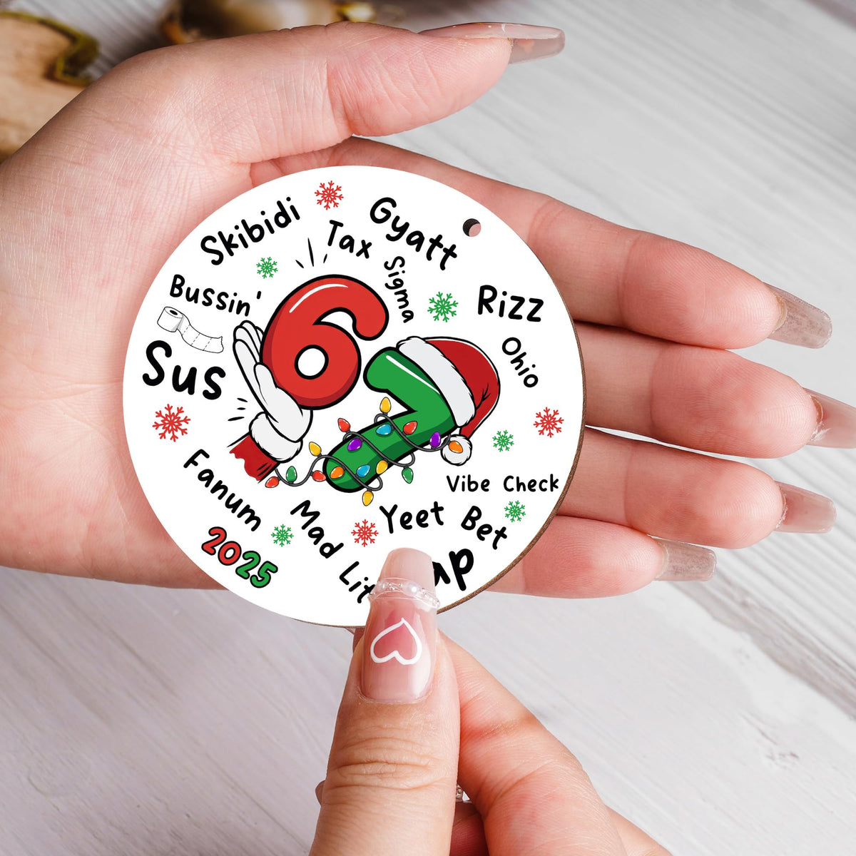 67 Meme Funny Christmas Ornaments 2025, 6 7 Ornament, Santa Ornaments for Christmas Tree
