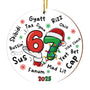67 Meme Funny Christmas Ornaments 2025, 6 7 Ornament, Santa Ornaments for Christmas Tree