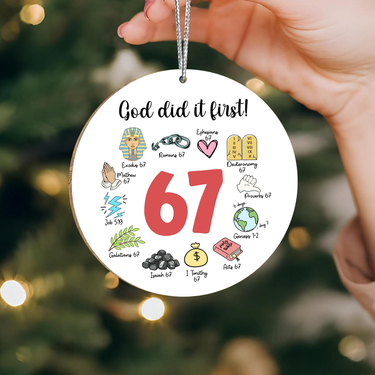 67 Meme Funny Christmas Ornaments 2025, 6 7 Ornament, Santa Ornaments for Christmas Tree