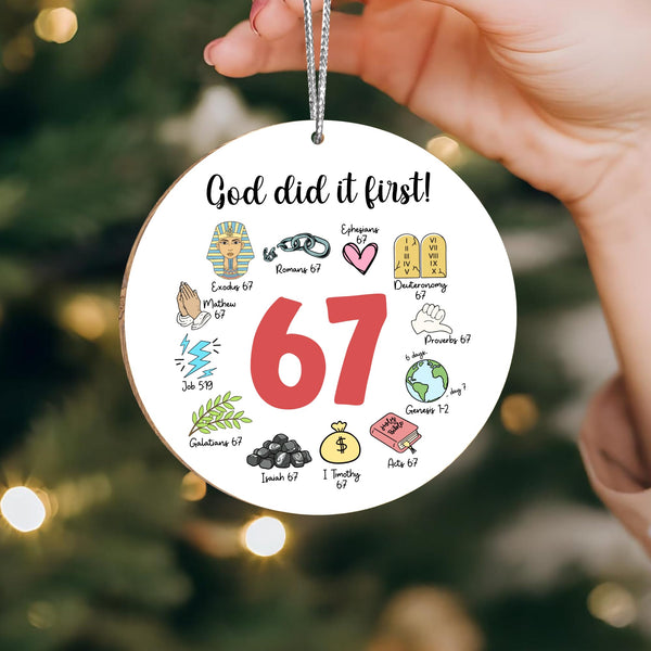 67 Meme Funny Christmas Ornaments 2025, 6 7 Ornament, Santa Ornaments for Christmas Tree
