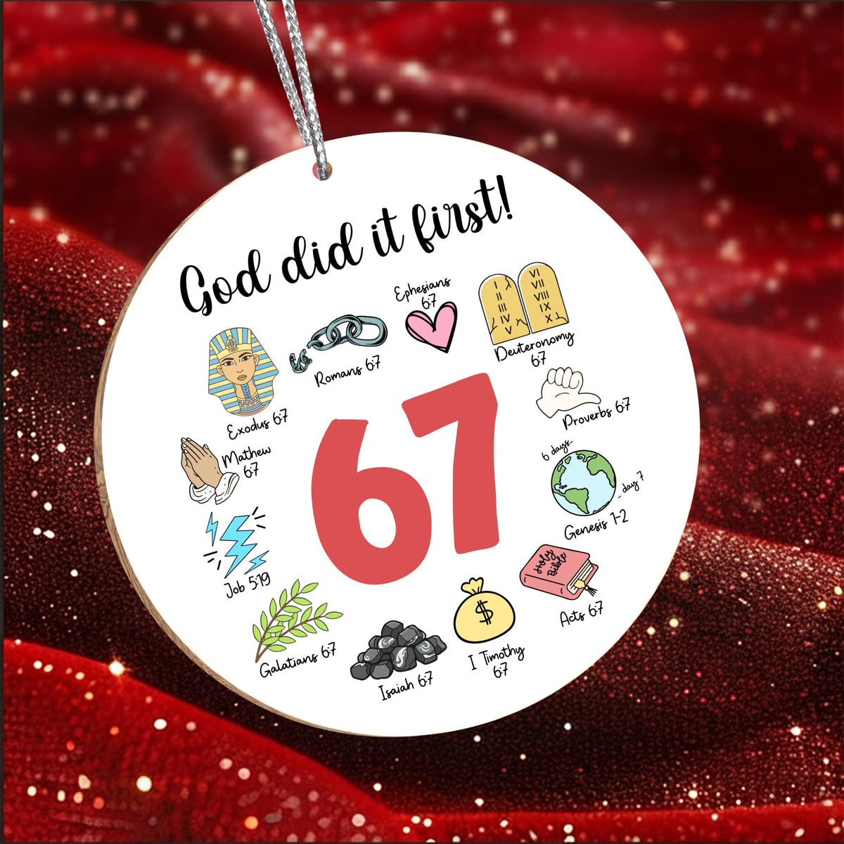 67 Meme Funny Christmas Ornaments 2025, 6 7 Ornament, Santa Ornaments for Christmas Tree