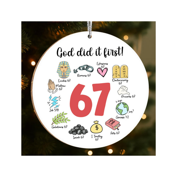 67 Meme Funny Christmas Ornaments 2025, 6 7 Ornament, Santa Ornaments for Christmas Tree