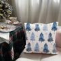 Set of 2 Christmas Pillow Cover 18X18 Inch Christmas Tree Snowflake Decoration Blue