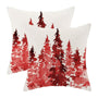 Christmas Pillow Covers 18 X 18 Inch Set of 2, Red Christmas Trees Decoration Throw Pillow Covers