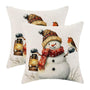 Snowman Pillow Covers 18x18 Inch Set of 2, Christmas Winter Throw Pillows