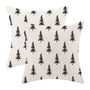 Christmas Pillow Covers 18x18 Inch Set of 2, White Black Christmas Tree