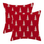 Christmas Pillow Covers 18x18 Inch Set of 2, Red Christmas Tree Decorative